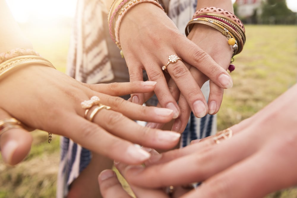 Rings on hands